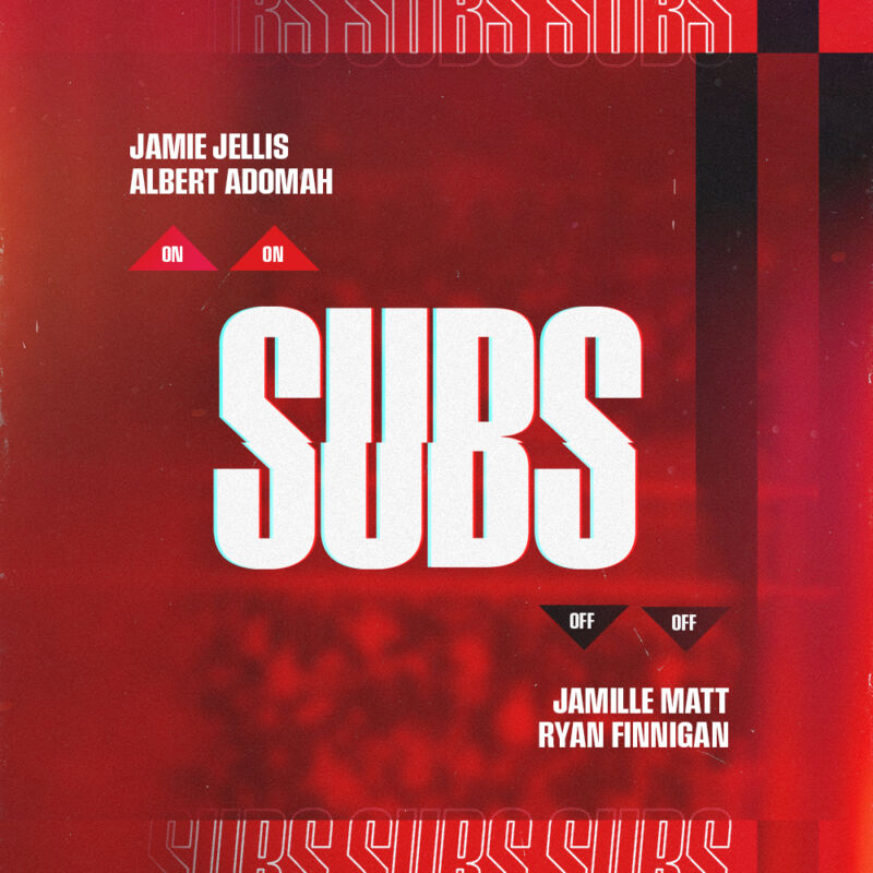 Image for the Tweet beginning: Two changes confirmed. 🔁

🔴⚫️ 1-1