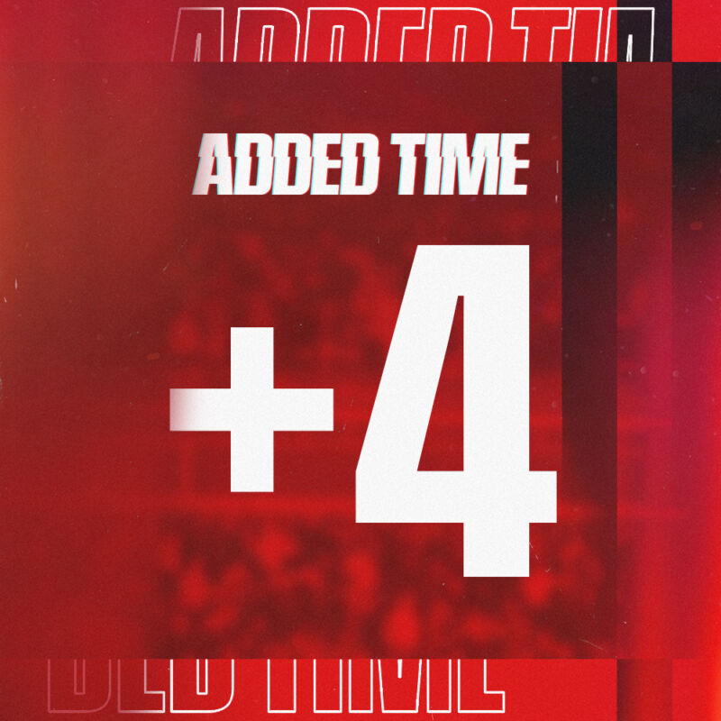 Image for the Tweet beginning: +4 minutes of added time