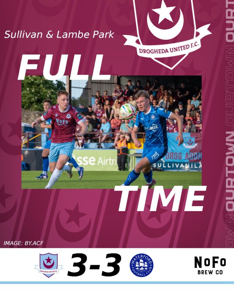 Image for the Tweet beginning: FT | Drogheda United 3-3