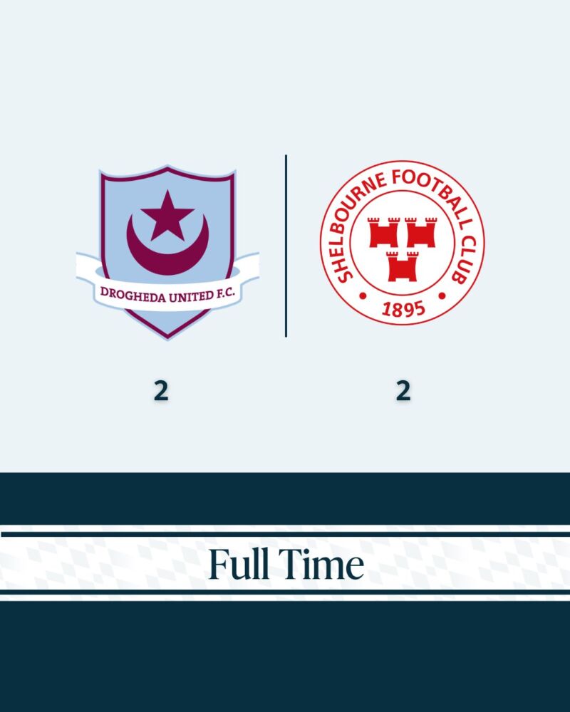 Image for the Tweet beginning: Drogheda United 2-2 Shelbourne. 